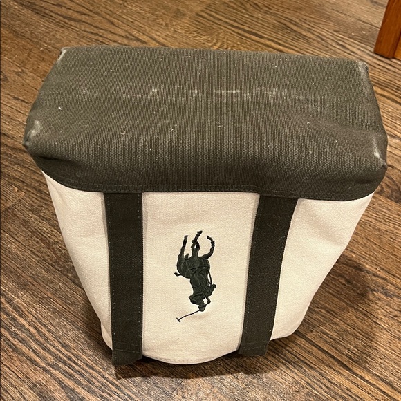 Canvas Polo Logo Tote Bag - White & Dark Green - Picture 2 of 6